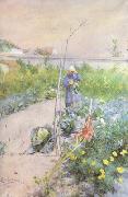 Carl Larsson In the Kitchen Garden (nn2 oil painting